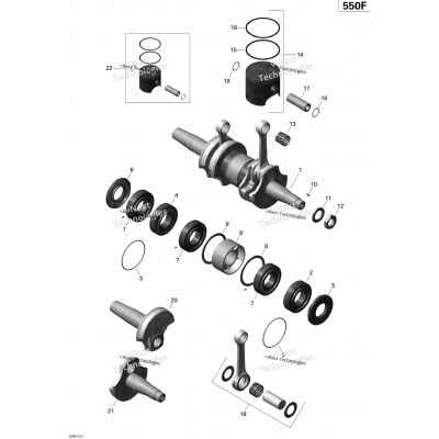 Engine - Crankshaft And Pistons - 550F