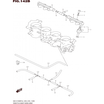 THROTTLE BODY HOSE/JOINT (GSX-S1000FAL6 E28)