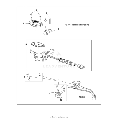BRAKES, FRONT BRAKE LEVER and MASTER CYLINDER - A25SJR57AM (100868)