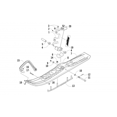 SKI AND SPINDLE ASSEMBLY