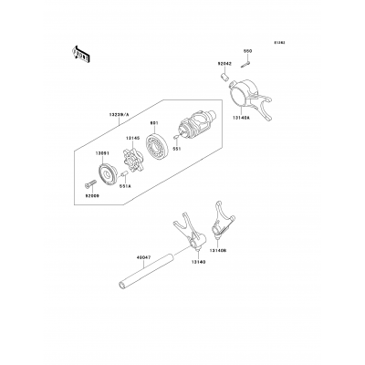 Gear Change Drum/Shift Fork(s)