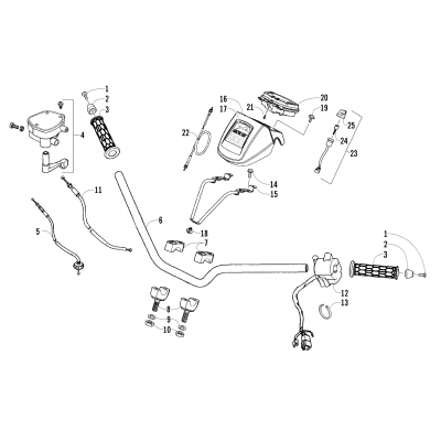 HANDLEBAR, INSTRUMENT POD, AND CONTROL ASSEMBLIES