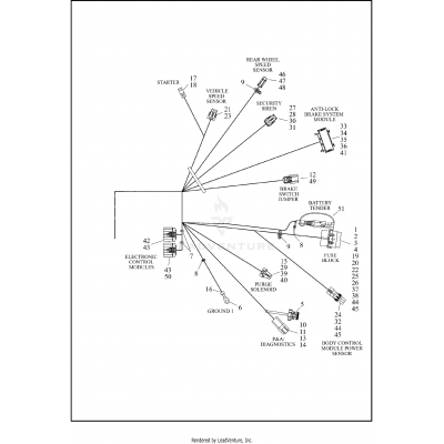 WIRING HARNESS, MAIN, KEYLESS, ABS (3 OF 4)