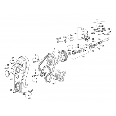 TIMING BELT AND SPEED GOVERNOR ASSEMBLIES