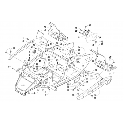 FRONT FRAME AND FOOTREST ASSEMBLY