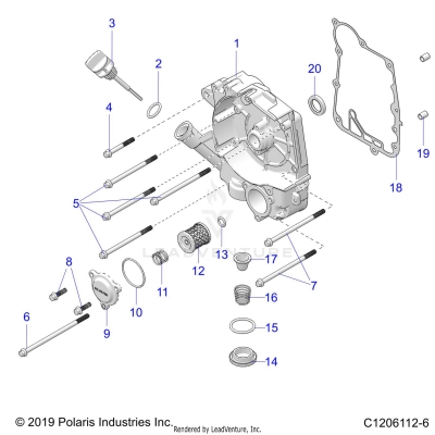ENGINE, CRANKCASE COVER ASM, RIGHT - A25HBA07B5/B7 (C1206112-6)