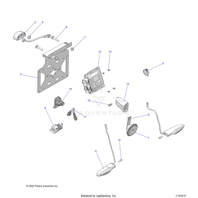ELECTRICAL, SWITCHES, HORN and ECM - A23S6E57F1/FK (C102478)