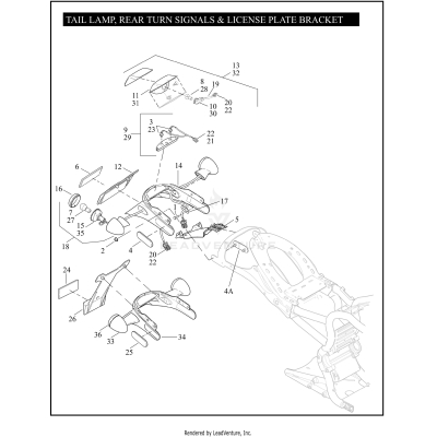 TAIL LAMP, REAR TURN SIGNALS, & LICENSE PLATE BRACKET