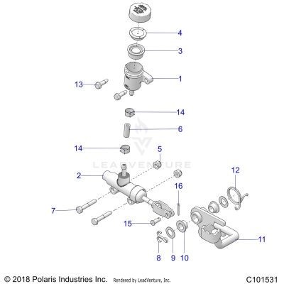 BRAKES, BRAKE PEDAL and MASTER CYLINDER - A19SHE57FP (49ATVBRAKEFOOT11SP500)