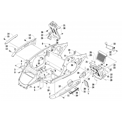 FRONT FRAME AND FOOTREST ASSEMBLY