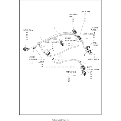 WIRE HARNESS, REAR AUDIO/LIGHTING