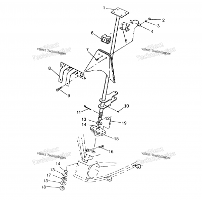 Steering Post Assembly 6X6 400L, Swedish & Norwegian N948740