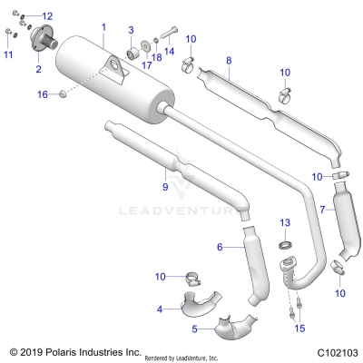 ENGINE, EXHAUST - A25HBA07B5/B7 (C102103)