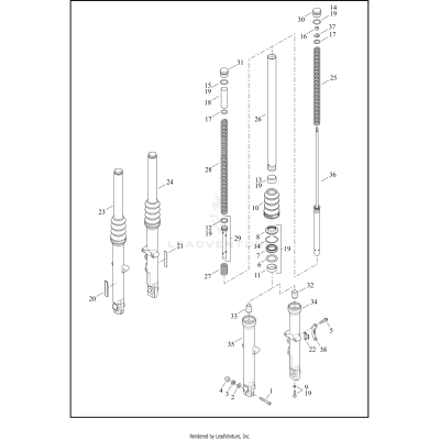 FORK, FRONT - XL883N, XL1200NS