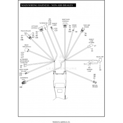 MAIN WIRING HARNESS - NON-ABS BRAKES - FLHP & FLHPE