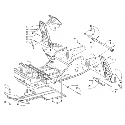 FRONT FRAME AND FOOTREST ASSEMBLY