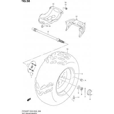 LEFT REAR WHEEL (MODEL W/X)