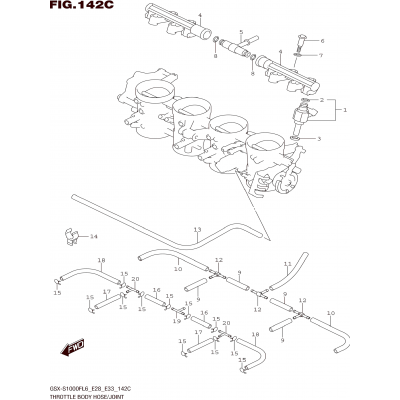 THROTTLE BODY HOSE/JOINT (GSX-S1000FAL6 E33)