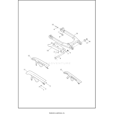 FORK, REAR, DEBRIS DEFLECTOR AND BELT GUARD