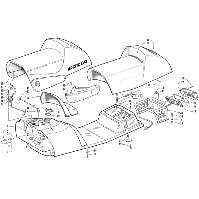 GAS TANK, SEAT, AND TAILLIGHT ASSEMBLY (MC)
