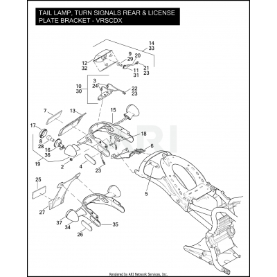 TAIL LAMP, TURN SIGNALS REAR & LICENSE PLATE BRACKET - VRSCDX