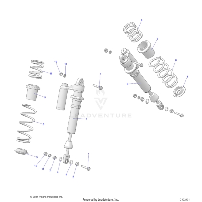 SUSPENSION, SHOCK, FRONT - A23SGE95AN (C102431)