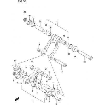 REAR CUSHION LEVER (MODEL T/V)