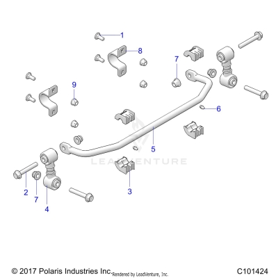 SUSPENSION, STABILIZER BAR, FRONT - A20HAB15A2 (101424)