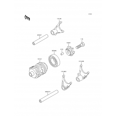 Gear Change Drum/Shift Fork(s)