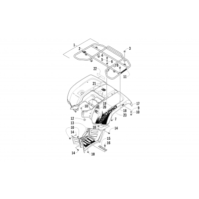 REAR RACK, BODY PANEL, AND FOOTWELL ASSEMBLIES