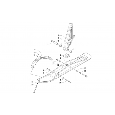 SKI AND SPINDLE ASSEMBLY