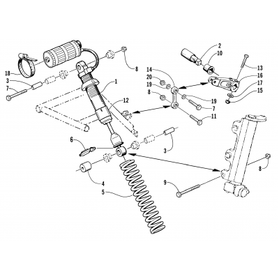 SHOCK ABSORBER AND SWAY BAR ASSEMBLY