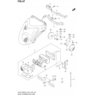 REAR COMBINATION LAMP (GSX1300RAL4 E03)