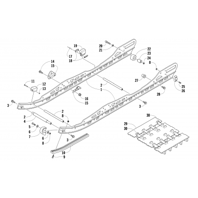 SLIDE RAIL AND TRACK ASSEMBLY