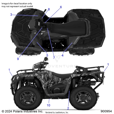 BODY, DECALS, STANDARD - A25SEE57C9/E9 (900954-01)
