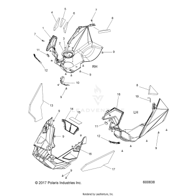 BODY, FENDERS AND NOSEPAN ASM. - S19EGK8PS ALL OPTIONS (600838)