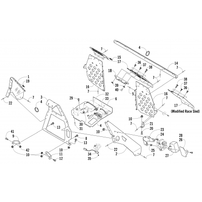 FOOTREST AND STEERING SUPPORT ASSEMBLY