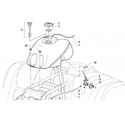 GAS TANK ASSEMBLY (VIN E21T325087 and Up)