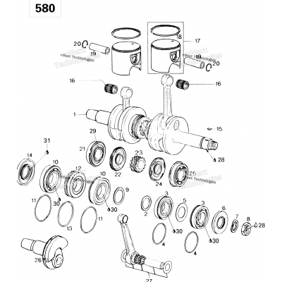 Crankshaft And Pistons 580