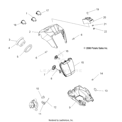 HEADLIGHT POD and SPEEDOMETER - A06MH50AQ/AX/AY/AZ/AL/AT (49ATVHEADLIGHT07500EFI)