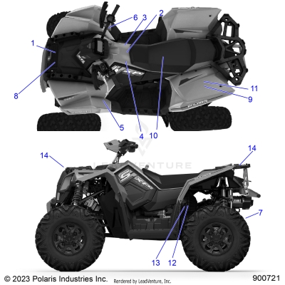 BODY, DECALS, STANDARD - A24SGE95AT (900721-01)