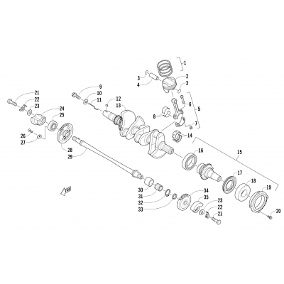 PISTON AND CRANKSHAFT ASSEMBLY