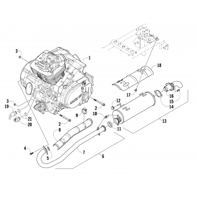 ENGINE AND EXHAUST