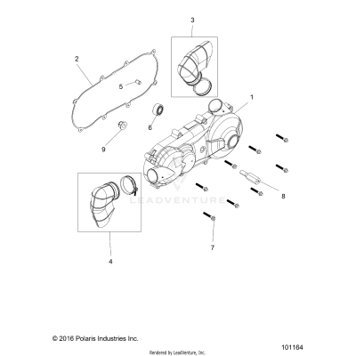 DRIVE TRAIN, CLUTCH COVER AND DUCTING - A17HAA15N7 (101164)
