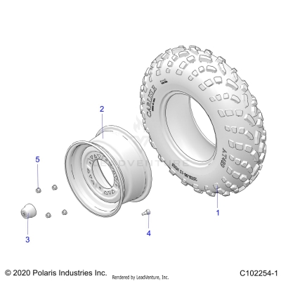 WHEELS, FRONT TIRE - A23SDE57K4 (C102254-1)