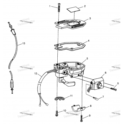 Controls Throttle Asm./Cable Scrambler 500