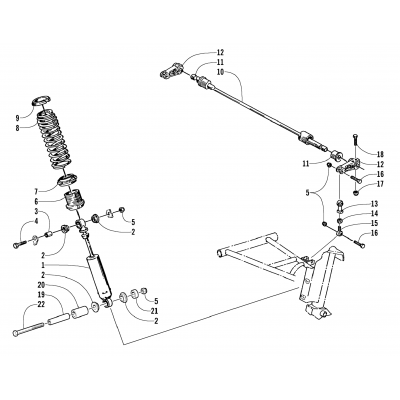 SHOCK ABSORBER AND SWAY BAR ASSEMBLY