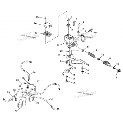 Controls Master Cylinder/Brake Line 4X4 250