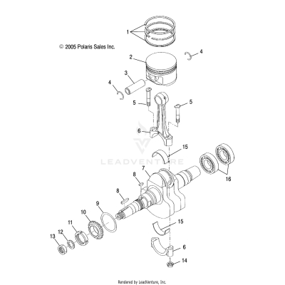 CRANKSHAFT and PISTON - A06CD32AA/AB/AC (4999201699920169D02)