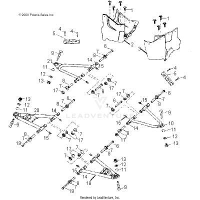 CHASSIS, A-ARM and FOOTWELL - A25YPA20A4 (49ATVSWINGARM08PHX)